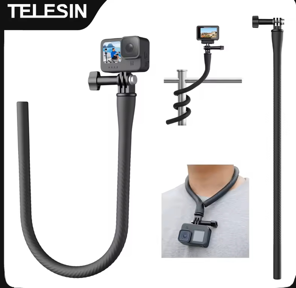 Insta360 Camera Go 3 - ที่ยึดกล้องแบบยืดหยุ่น TELESIN สำหรับ GoPro Insta360 X5
