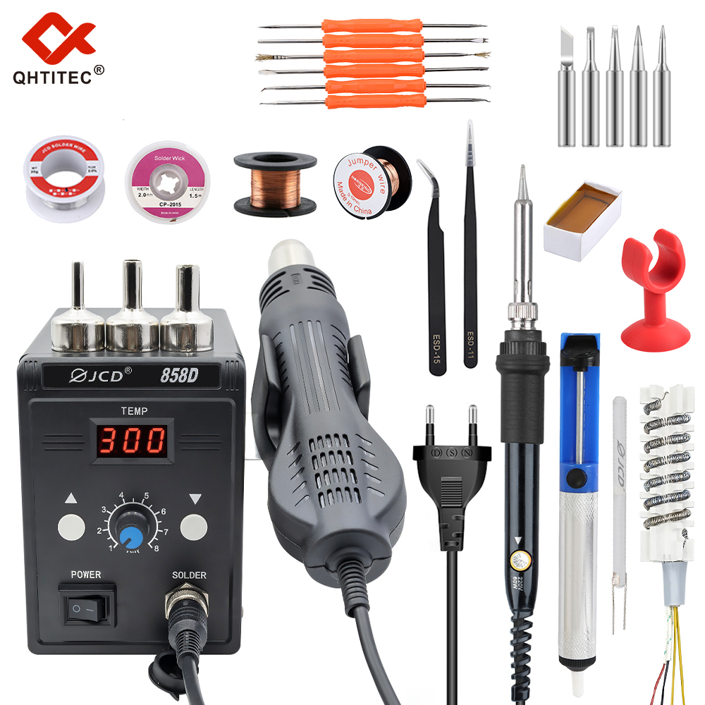 Hot Air Station 858 - Jcd ปืนลมร้อน858D อุปกรณ์เชื่อมสายไฟ BGA Rework ปืนความร้อน220V