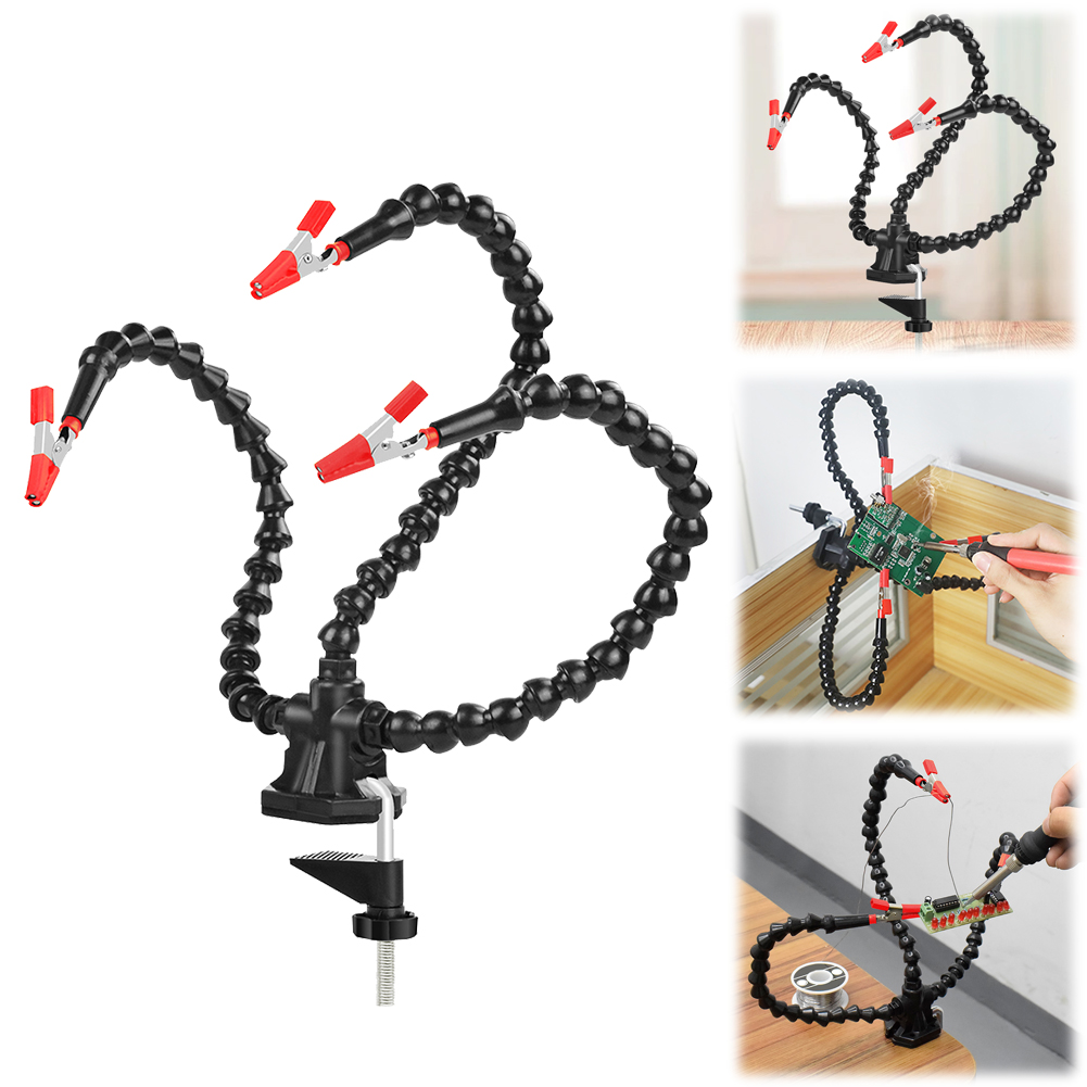 Electronics Repair Tool - โต๊ะ CLAMP การประสาน ช่วยมือ 3/4/5 แขนยืดหยุ่นบัดกรีเครื่องมือมือที่สามสําหรับซ่อมอิเล็กทรอนิกส์บัดกรีเครื่องประดับหัตถกรรม
