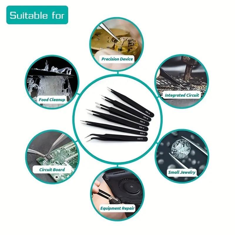 ชุดแหนบยาวความแม่นยำสูง 6 ชิ้น - Electronics Repair Tool บทวิจารณ์และราคา