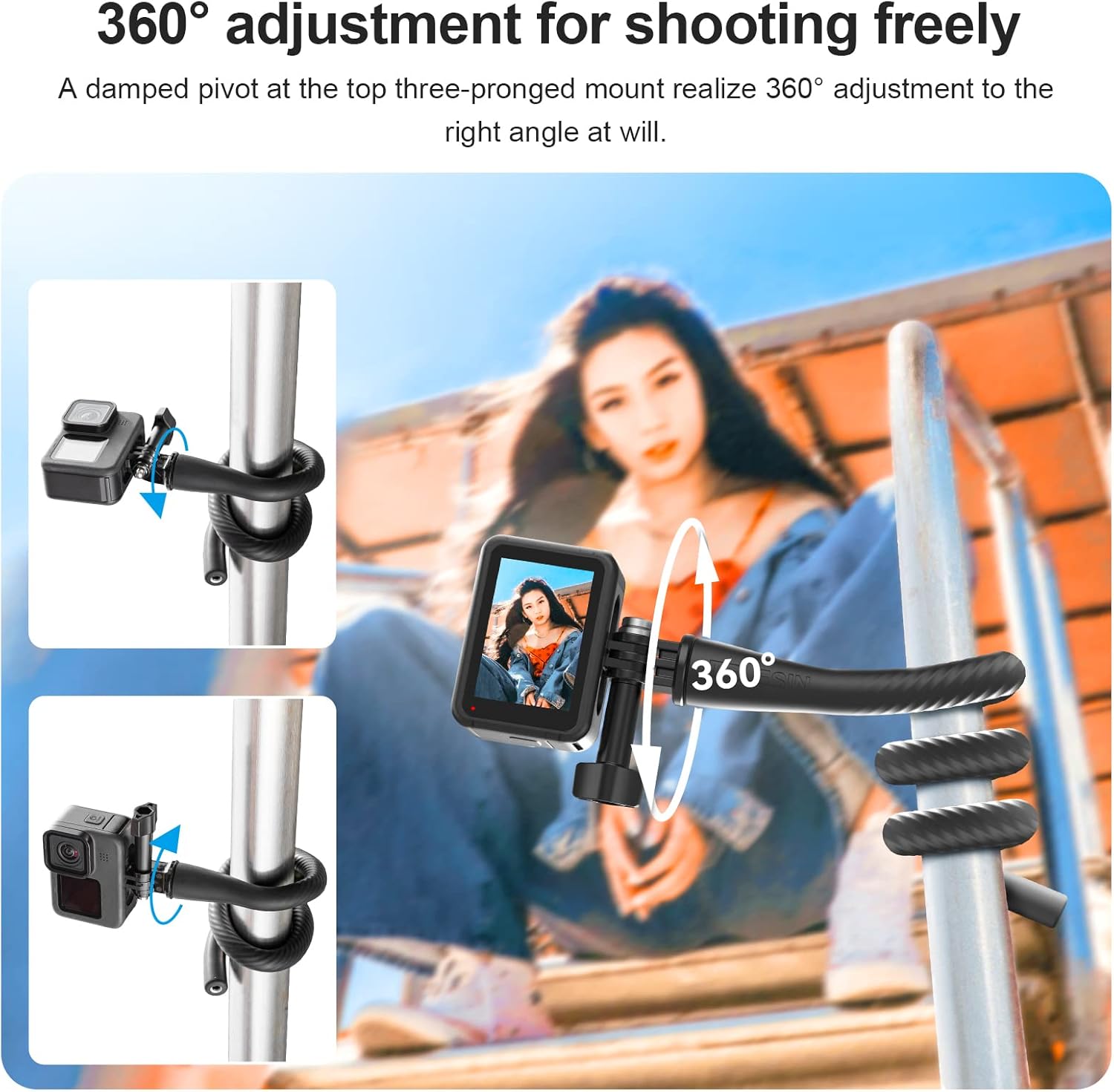 ที่ยึดกล้องแบบยืดหยุ่น TELESIN - Insta360 Camera Go 3 บทวิจารณ์และราคา